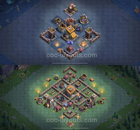 Top Builder Hall Level 6 Base Layouts with Links for COC Clash 